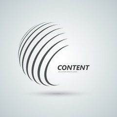 Abstract sphere icon. Vector design with twirl line