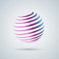 Abstract sphere icon. Vector design with twirl line