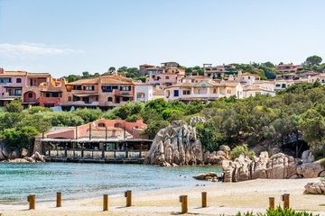 Fototapeta na wymiar Porto Cervo marina and beach, Sardinia, Italy