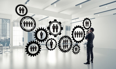 Networking and social communication concept as effective point f