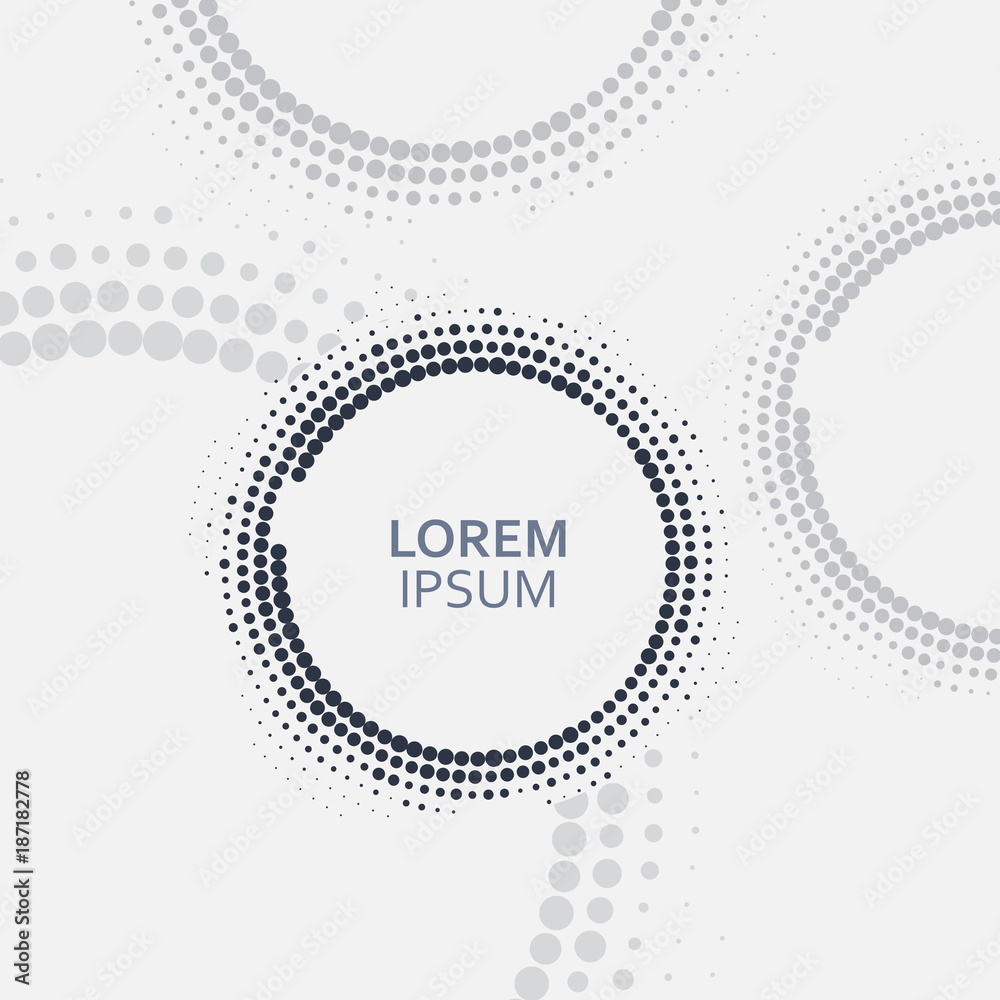 Poster vector circle halftone dots. modern creative background
