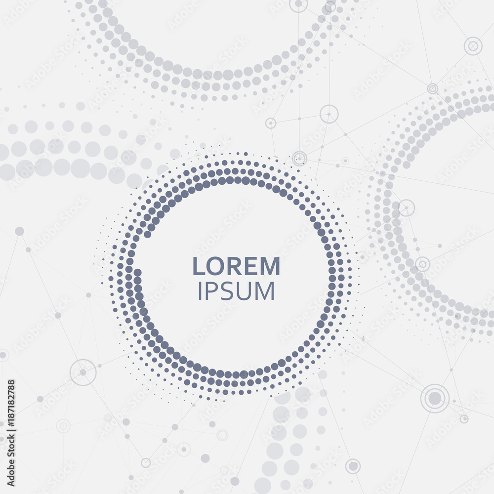 Poster vector circle halftone dots. modern creative background