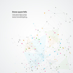 Creative connection with points and lines. Abstract network structure. Polygonal vector background