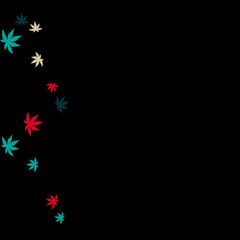 Vector Confetti Background Pattern. Element of design. Colored leaves on a black background