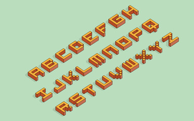 3D 8-Bit Isometric Letters
