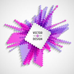 Abstract White Text Design Box on Zigzag Line Pattern