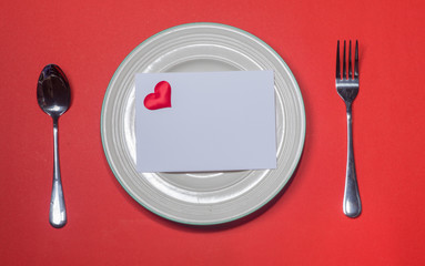 Romantic table setting for Valentines day