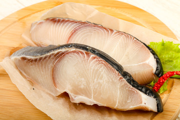 Raw shark steak