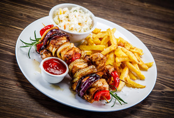 Kebab - grilled meat and vegetables
