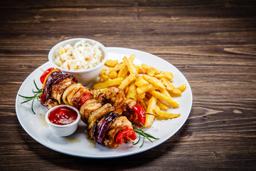 Kebab - grilled meat and vegetables