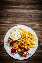 Kebab - grilled meat and vegetables