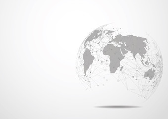 Global network connection. World map point and line composition concept of global business. Vector Illustration