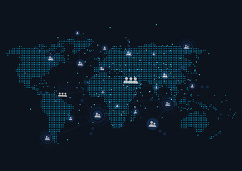 Global network connection. World map point and line composition concept of global business. Vector Illustration