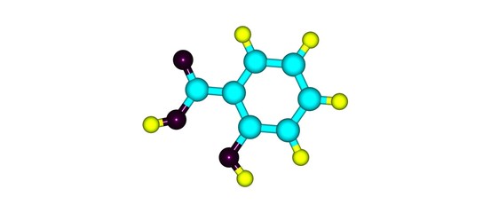 Salicylic acid molecular structure isolated on white