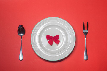 Romantic table setting for Valentines day