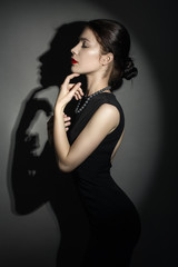 Fototapeta premium brunette woman in dress