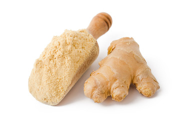 Ingwer, Wurzel und Pulver, Abwiegeschaufel