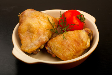 Baked chicken leg