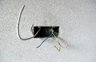 Electric wires in the wall