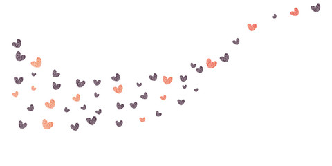 Heart confetti of Valentines petals falling