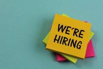 An concept Image of a we´re hiring note