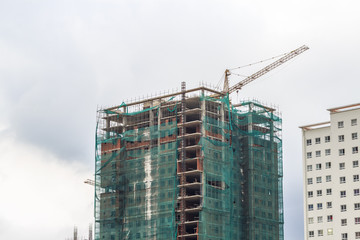 SAIGON, VIETNAM - JUNE 28, 2016 - A construction buiding in TOPAZ CITY apartment project located Ho Chi Minh city, Vietnam