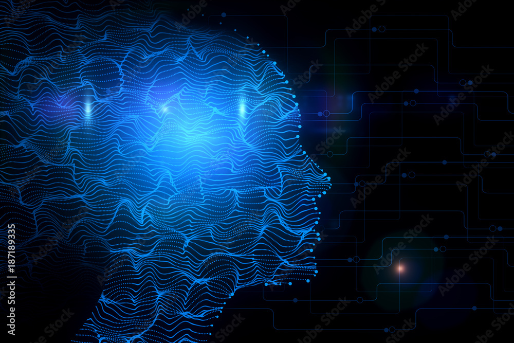 Poster cyberspace and robotics concept