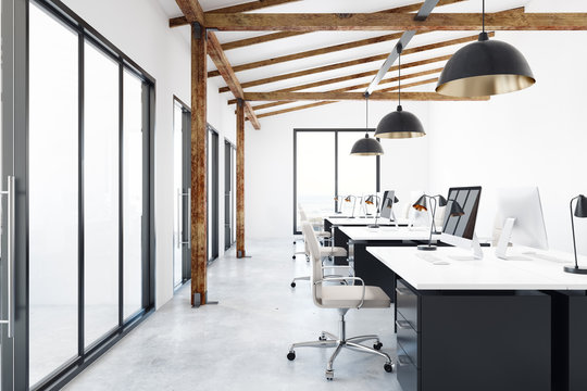 Contemporary coworking office interior