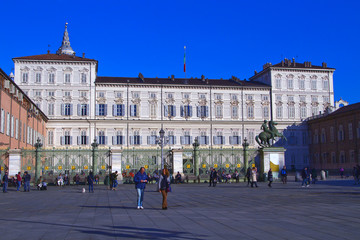 Naklejka premium Palazzo Reale a Torino Piemonte Italia Europa Royal Palace in Turin Piedmont Italy Europe