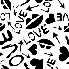 Seamless monochrome abstract pattern on a white background. High-quality vector illustration for your design.