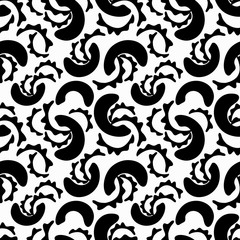 Seamless monochrome abstract pattern on a white background. High-quality vector illustration for your design.