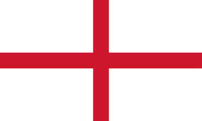 Flag of England with red cross. English national symbol. Vector illustration.