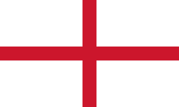 Flag Of England With Red Cross. English National Symbol. Vector Illustration.