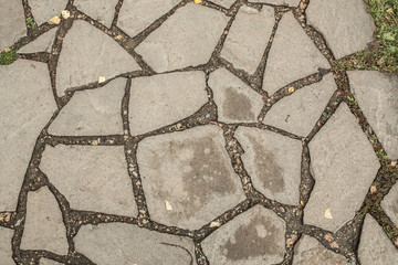 Stone floor pattern with a crack