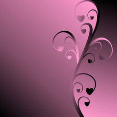 Design background with hearts for sample text. Vector graphic suitable for Valentine`s day or wedding template.