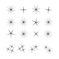 Sparkle lights stars set. Glowing light effect star. Sparkle lights vector