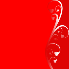 Design background with hearts for sample text. Vector graphic suitable for Valentine`s day or wedding template.