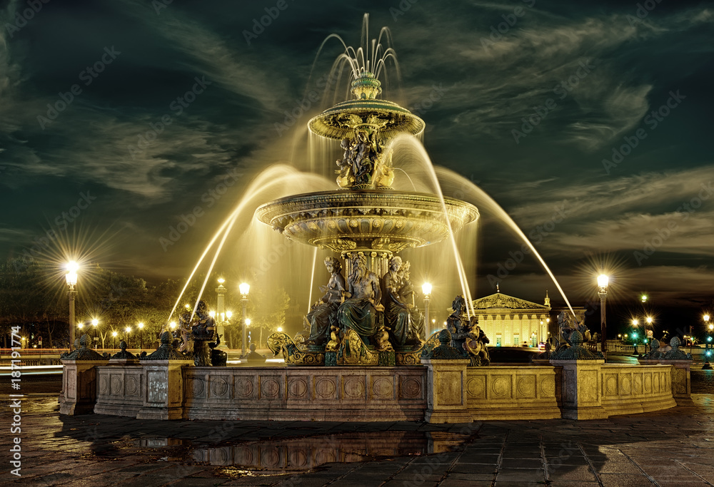 Wall mural fountain in paris