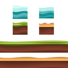 Seamless grounds, soil and grass for ui game illustration of a set of various seamless grounds. Ground grass game vector