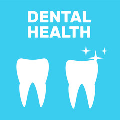 Tooth whitening dentist icon. Dental health care and oral hygiene vector