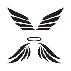 Eagle wings vector. Wings angel isolated. Bird wings cartoon art set