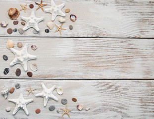 Seashells and starfish border