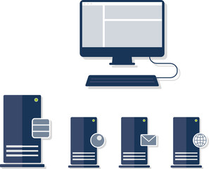 Client Server Datenbank Vektor Flat Design