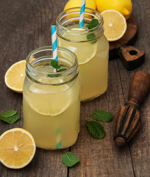 Jars of lemon juice