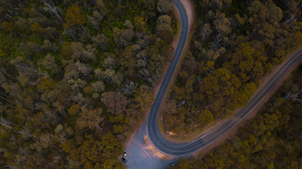 Aerial view of a road in the country side