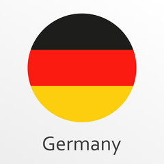 Obraz premium Flag of Germany round icon, badge or button. German national symbol. Vector illustration.