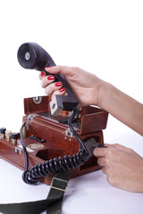 Bulgarian portable telephone set of local battery system