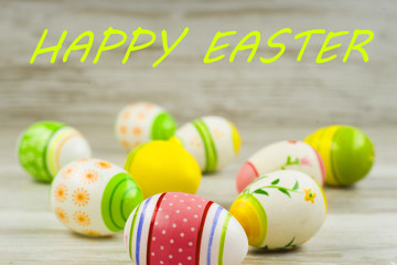 Easter concept, colorful Easter eggs