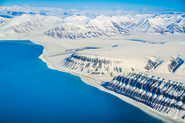 Glacial landscapes, Spitsbergen, Svalbard, Norway - obrazy, fototapety, plakaty