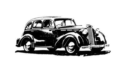 Vintage Retro Classic Car Illustration
